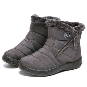 Women's winter snowshoes ankle short boots slip on waterproof outdoor women ankle boots fur -lined warm shoes