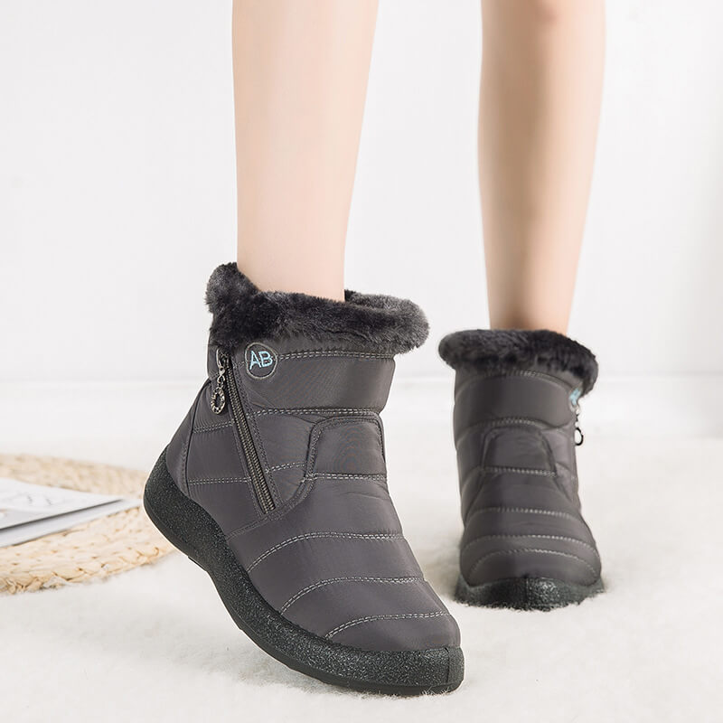 Women's winter snowshoes ankle short boots slip on waterproof outdoor women ankle boots fur -lined warm shoes