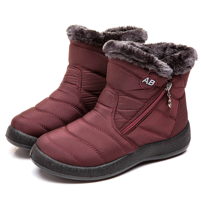 Women's winter snowshoes ankle short boots slip on waterproof outdoor women ankle boots fur -lined warm shoes