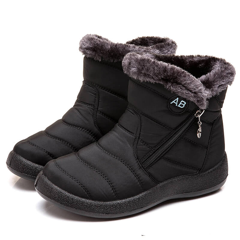 Women's winter snowshoes ankle short boots slip on waterproof outdoor women ankle boots fur -lined warm shoes