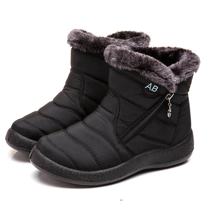 Women's winter snowshoes ankle short boots slip on waterproof outdoor women ankle boots fur -lined warm shoes