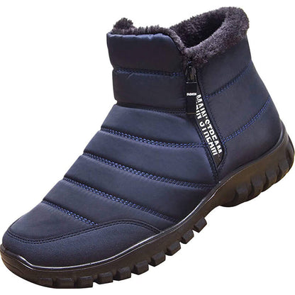 Winterschuhe Herren Kunstfell Warm Gefüttert Reißverschluss Winterstiefel Schneestiefel