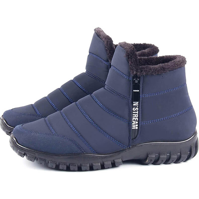 Winterschuhe Herren Kunstfell Warm Gefüttert Reißverschluss Winterstiefel Schneestiefel