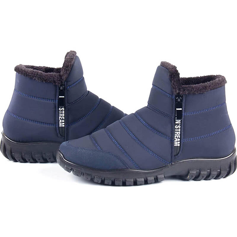 Winterschuhe Herren Kunstfell Warm Gefüttert Reißverschluss Winterstiefel Schneestiefel