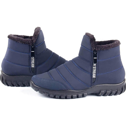 Winterschuhe Herren Kunstfell Warm Gefüttert Reißverschluss Winterstiefel Schneestiefel