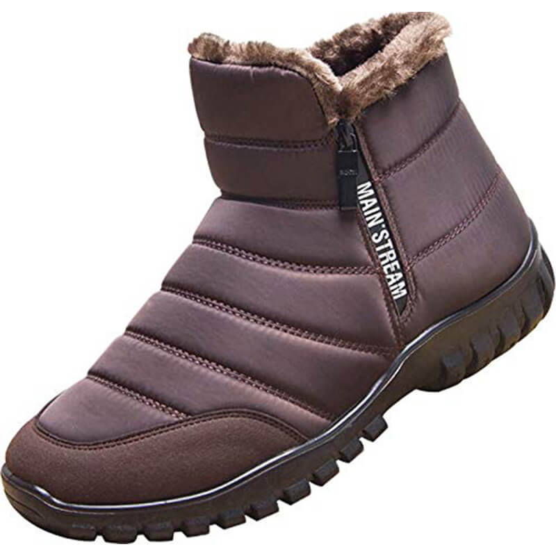 Winterschuhe Herren Kunstfell Warm Gefüttert Reißverschluss Winterstiefel Schneestiefel