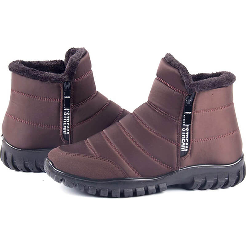 Winterschuhe Herren Kunstfell Warm Gefüttert Reißverschluss Winterstiefel Schneestiefel