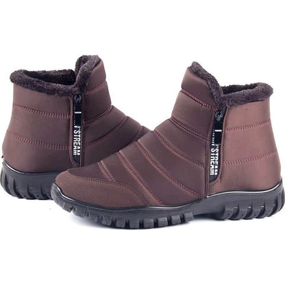 Winterschuhe Herren Kunstfell Warm Gefüttert Reißverschluss Winterstiefel Schneestiefel