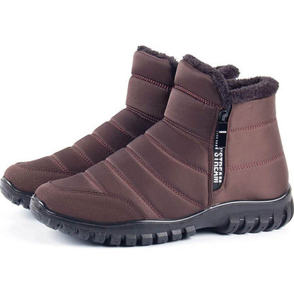 Winterschuhe Herren Kunstfell Warm Gefüttert Reißverschluss Winterstiefel Schneestiefel