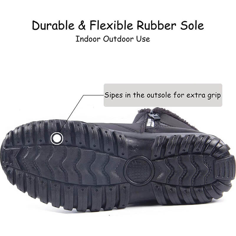 Winterschuhe Herren Kunstfell Warm Gefüttert Reißverschluss Winterstiefel Schneestiefel