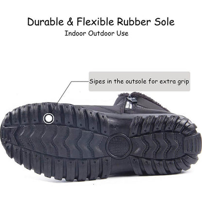 Winterschuhe Herren Kunstfell Warm Gefüttert Reißverschluss Winterstiefel Schneestiefel