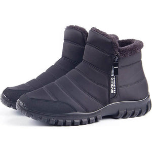 Winterschuhe Herren Kunstfell Warm Gefüttert Reißverschluss Winterstiefel Schneestiefel
