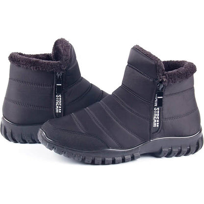 Winterschuhe Herren Kunstfell Warm Gefüttert Reißverschluss Winterstiefel Schneestiefel