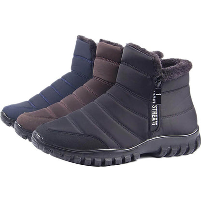 Winterschuhe Herren Kunstfell Warm Gefüttert Reißverschluss Winterstiefel Schneestiefel