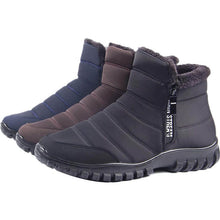 Lade das Bild in den Galerie-Viewer, Winterschuhe Herren Kunstfell Warm Gefüttert Reißverschluss Winterstiefel Schneestiefel
