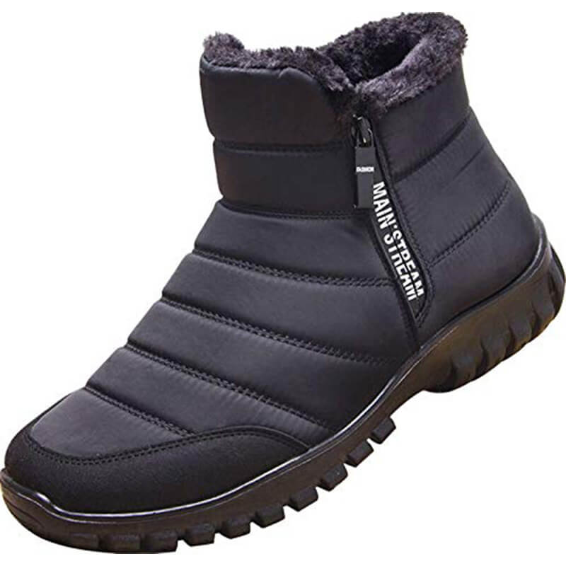 Winterschuhe Herren Kunstfell Warm Gefüttert Reißverschluss Winterstiefel Schneestiefel