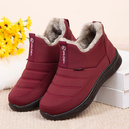 Damen Schneestiefel Winterschuhe für Frauen Pelzfutter Warme Winter Stiefeletten Outdoor Reißverschluss Wasserdicht Slip On Bequeme Schuhe