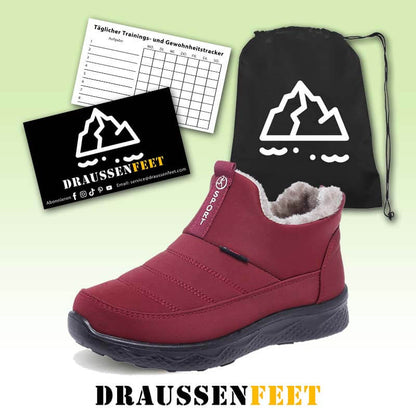 Women's snow boots winter shoes for women fur feed warm winter ankle boots outdoor zipper waterproof slip on comfortable shoes