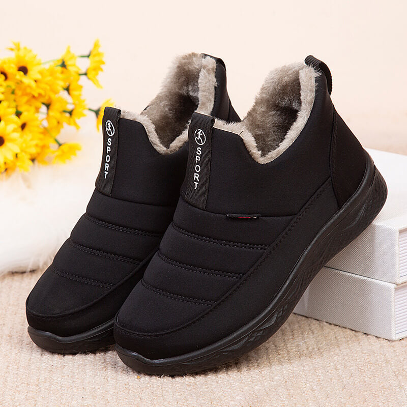 Women's snow boots winter shoes for women fur feed warm winter ankle boots outdoor zipper waterproof slip on comfortable shoes
