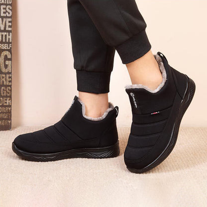Women's snow boots winter shoes for women fur feed warm winter ankle boots outdoor zipper waterproof slip on comfortable shoes