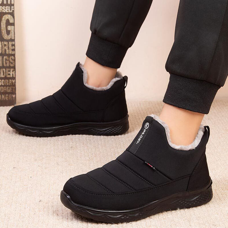 Women's snow boots winter shoes for women fur feed warm winter ankle boots outdoor zipper waterproof slip on comfortable shoes