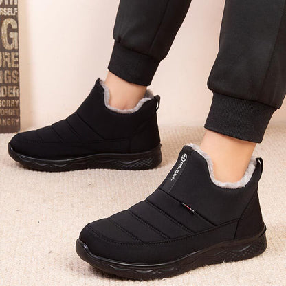 Women's snow boots winter shoes for women fur feed warm winter ankle boots outdoor zipper waterproof slip on comfortable shoes