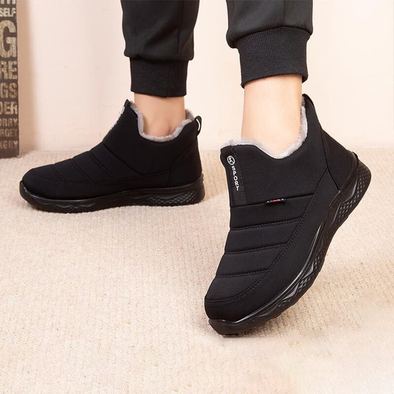 Women's snow boots winter shoes for women fur feed warm winter ankle boots outdoor zipper waterproof slip on comfortable shoes