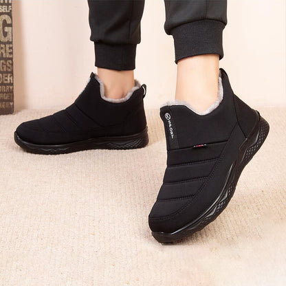 Women's snow boots winter shoes for women fur feed warm winter ankle boots outdoor zipper waterproof slip on comfortable shoes