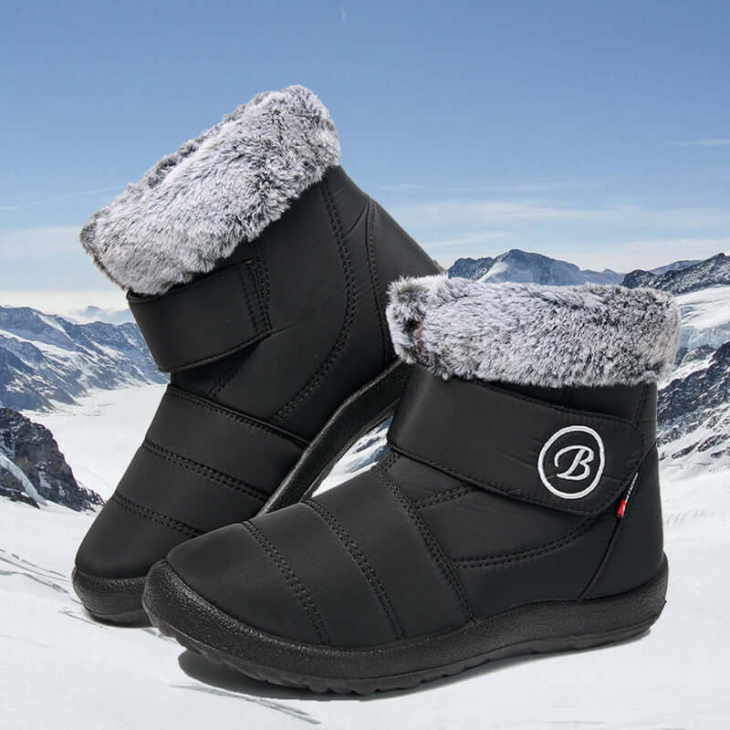 Women's snow boots winter shoes with fur-fed warm slip boots for women waterproof booties comfortable outdoor-anti slip shoes