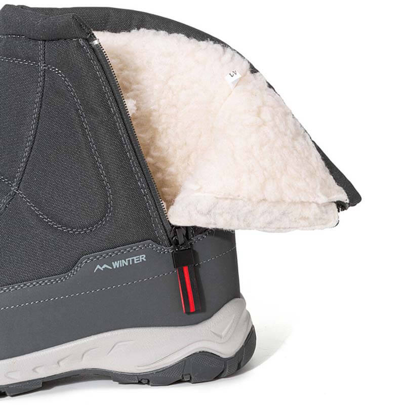 Botas de nieve para hombres con cremallera lateral, impermeable, no deslizante, resistente al desgaste, espesas y aterciopeladas tibias