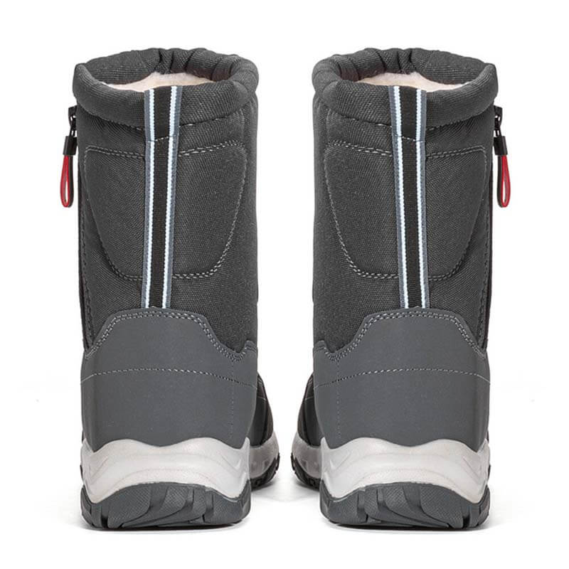 Botas de nieve para hombres con cremallera lateral, impermeable, no deslizante, resistente al desgaste, espesas y aterciopeladas tibias