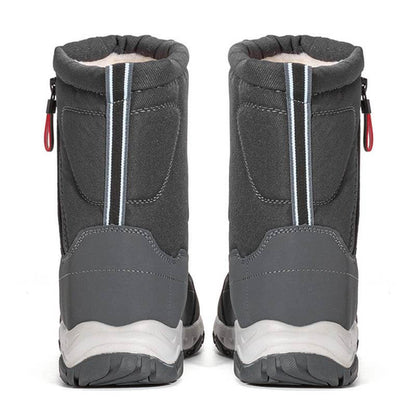 Botas de nieve para hombres con cremallera lateral, impermeable, no deslizante, resistente al desgaste, espesas y aterciopeladas tibias
