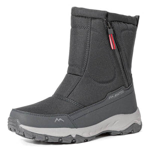 Damen-Schneestiefel mit seitlichem Reißverschluss, wasserdicht, rutschfest, abriebfest, dick und samtig warm