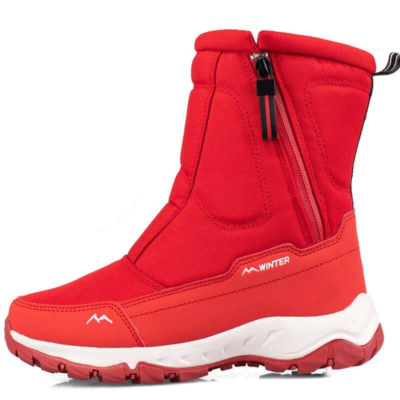 Damen-Schneestiefel mit seitlichem Reißverschluss, wasserdicht, rutschfest, abriebfest, dick und samtig warm