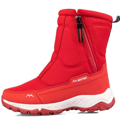 Damen-Schneestiefel mit seitlichem Reißverschluss, wasserdicht, rutschfest, abriebfest, dick und samtig warm