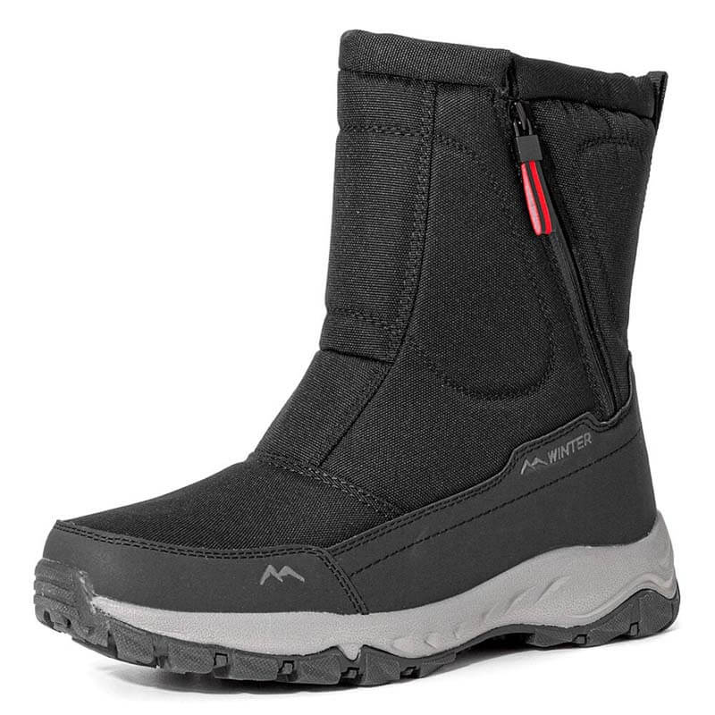 Damen-Schneestiefel mit seitlichem Reißverschluss, wasserdicht, rutschfest, abriebfest, dick und samtig warm