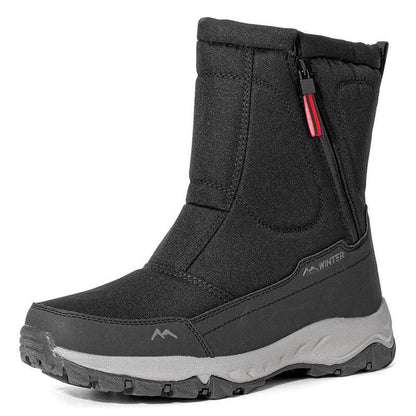 Damen-Schneestiefel mit seitlichem Reißverschluss, wasserdicht, rutschfest, abriebfest, dick und samtig warm