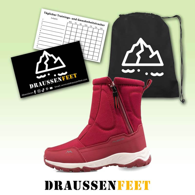 Damen-Schneestiefel mit seitlichem Reißverschluss, wasserdicht, rutschfest, abriebfest, dick und samtig warm