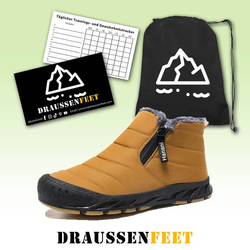 Warm gefütterte Schneestiefel, Reißverschluss, kurzer Schaft, flache, bequeme Outdoor-Stiefel, rutschfest und wasserdicht, Winter-Barfußschuhe (Unisex)