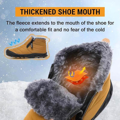 Winterschuhe Warm Gefüttert Schneestiefel Reißverschluss Kurzschaft Stiefel Flach Winter Outdoor Boots Bequem Rutschfeste Winterstiefel (Unisex)