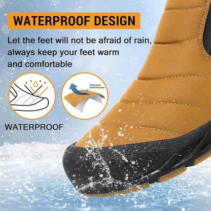Winterschuhe Warm Gefüttert Schneestiefel Reißverschluss Kurzschaft Stiefel Flach Winter Outdoor Boots Bequem Rutschfeste Winterstiefel (Unisex)