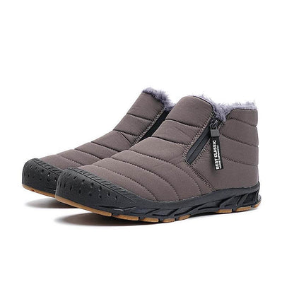 Winterschuhe Warm Gefüttert Schneestiefel Reißverschluss Kurzschaft Stiefel Flach Winter Outdoor Boots Bequem Rutschfeste Winterstiefel (Unisex)