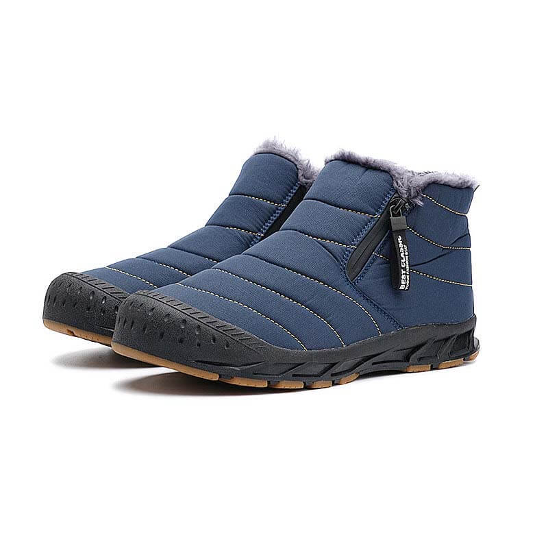Winterschuhe Warm Gefüttert Schneestiefel Reißverschluss Kurzschaft Stiefel Flach Winter Outdoor Boots Bequem Rutschfeste Winterstiefel (Unisex)