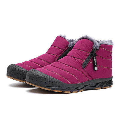Winterschuhe Warm Gefüttert Schneestiefel Reißverschluss Kurzschaft Stiefel Flach Winter Outdoor Boots Bequem Rutschfeste Winterstiefel (Unisex)