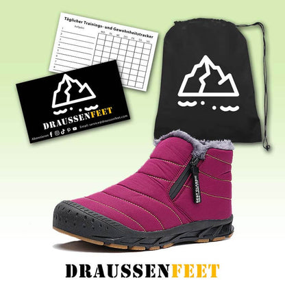 Winterschuhe Warm Gefüttert Schneestiefel Reißverschluss Kurzschaft Stiefel Flach Winter Outdoor Boots Bequem Rutschfeste Winterstiefel (Unisex)