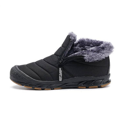 Winterschuhe Warm Gefüttert Schneestiefel Reißverschluss Kurzschaft Stiefel Flach Winter Outdoor Boots Bequem Rutschfeste Winterstiefel (Unisex)
