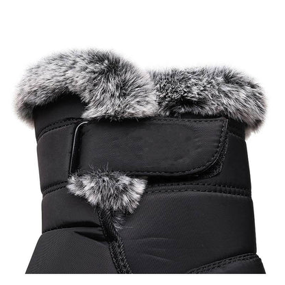 Damen Winter Schneestiefel mit warmem Futter, bequeme, rutschfeste Stiefeletten, wasserdichte Outdoor-Walking-Plattformschuhe