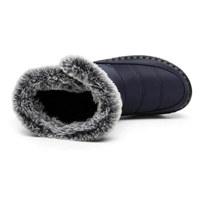 Damen Winter Schneestiefel mit warmem Futter, bequeme, rutschfeste Stiefeletten, wasserdichte Outdoor-Walking-Plattformschuhe