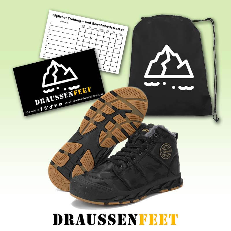 Herren-Schneestiefel, warme Fleece-gemütliche rutschfeste Stiefeletten, Plüsch-bequeme Outdoor-Wanderschuhe, gefütterte Trekkingschuhe, Winter