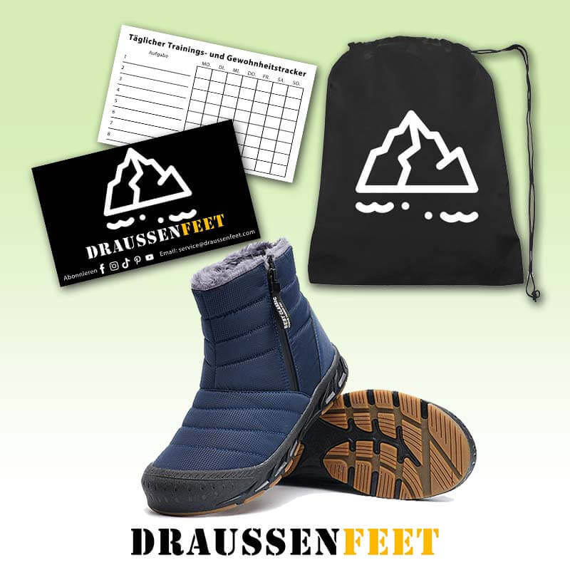 Hohe Schneestiefel Mit Seitlichem Reißverschluss Outdoor-Sport Freizeit Wandern Rutschfester & Wasserdichter Barfußschuh für den Winter (Unisex)
